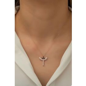 Papatya Silver 925 Ayar Zirkon Taşlı Gümüş Kılıç Kolye