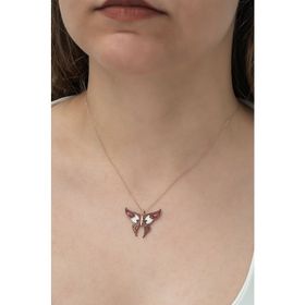 Papatya Silver 925 Ayar Zirkon Taşlı Kelebek Kadın Gümüş Kolye
