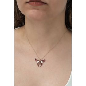 Papatya Silver 925 Ayar Zirkon Taşlı Kelebek Kadın Gümüş Kolye
