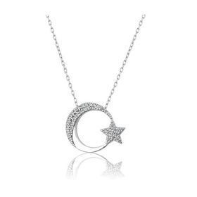 Papatya Silver Ay Yıldız 925 Ayar Gümüş Kolye