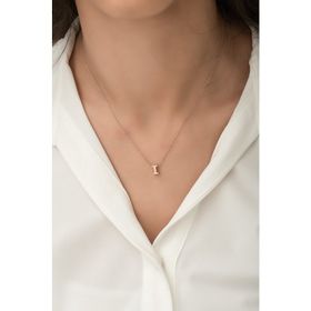 Papatya Silver Harf Kolye. Üç Boyutlu I Harfi. Rose Altın Kaplama 925 Ayar Kadın Gümüş Kolye