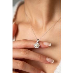 Papatya Silver İnci Detaylı Deniz Kabuğu Model 925 Ayar Kadın Gümüş Kolye