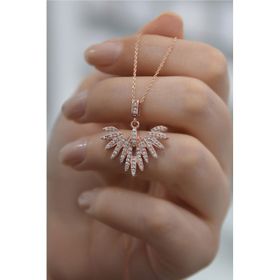 Papatya Silver Kadın Anka Kuşu Model Rose Kaplama Gümüş Kolye