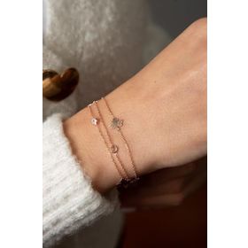 Papatya Silver Kadın Yaprak Detaylı Zirkon Taş Model Rose Kaplama 925 Ayar Gümüş Bileklik