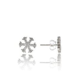 Papatya Silver Kartanesi Nano Zirkon Taşlı Rodyum Kaplama 925 Ayar Gümüş Küpe