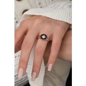 Papatya Silver Lazer Mineli Nano Zirkon Taşlı Rose Gald Kaplama 925 Ayar Gümüş Yüzük