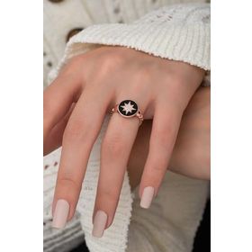 Papatya Silver Lazer Mineli Nano Zirkon Taşlı Rose Gald Kaplama 925 Ayar Gümüş Yüzük