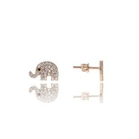 Papatya Silver Nano Zirkon Taşlı Rose Gold Kaplama 925 Ayar Gümüş Fil Küpe