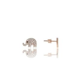 Papatya Silver Nano Zirkon Taşlı Rose Gold Kaplama 925 Ayar Gümüş Fil Küpe