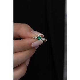 Papatya Silver Renkli Taşlı Ayarlanabilir Ölçü Altın Kaplama 925 Ayar Prenses Gümüş Yüzük