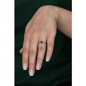 Papatya Silver Renkli Taşlı Ayarlanabilir Ölçü Rose Gold Kaplama 925 Ayar Prenses Gümüş Yüzük