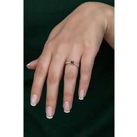 Papatya Silver Renkli Taşlı Ayarlanabilir Ölçü Rose Gold Kaplama 925 Ayar Prenses Gümüş Yüzük