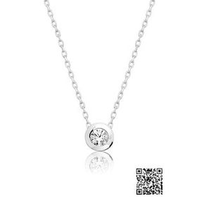 Papatya Silver Rodyum Kaplama 925 Ayar Gümüş Swarovski Tektaş Kolye