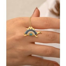 Papatya Silver Rose Altın Kaplama Kaplumbağa 925 Ayar Gümüş Kolye