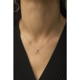 Papatya Silver Rose Altın Kaplama Nazar Boncuklu Lotus Çiçeği Gümüş Kolye
