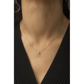 Papatya Silver Rose Altın Kaplama Nazar Boncuklu Lotus Çiçeği Gümüş Kolye