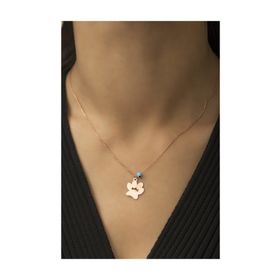 Papatya Silver Rose Altın Kaplama Nazar Boncuklu Pati Gümüş Kolye