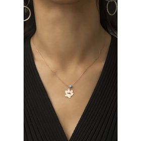 Papatya Silver Rose Altın Kaplama Nazar Boncuklu Pati Gümüş Kolye