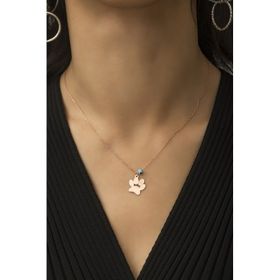 Papatya Silver Rose Altın Kaplama Nazar Boncuklu Pati Gümüş Kolye