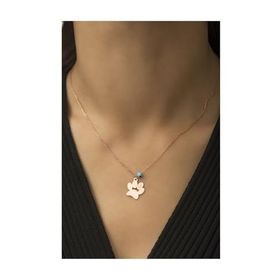 Papatya Silver Rose Altın Kaplama Nazar Boncuklu Pati Gümüş Kolye