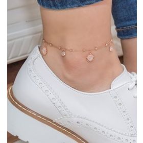 Papatya Silver Sallantılı Güneş ve Atom Taşlı Dorica Gümüş Halhal