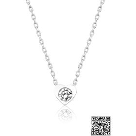 Papatya Silver SUVPS00013 Swarovski Tektaş Kalp Rodyum Kaplama 925 Ayar Gümüş Kadın Kolye