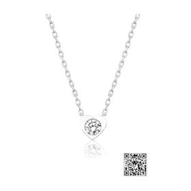 Papatya Silver SUVPS00013 Swarovski Tektaş Kalp Rodyum Kaplama 925 Ayar Gümüş Kadın Kolye