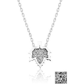 Papatya Silver SUVPS00014 Swarovski Taşlı Yaprak Yıldız Rodyum Kaplama 925 Ayar Gümüş Kadın Kolye