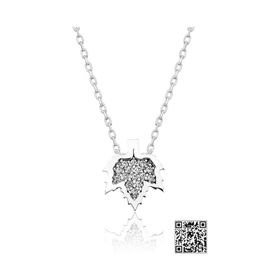 Papatya Silver SUVPS00014 Swarovski Taşlı Yaprak Yıldız Rodyum Kaplama 925 Ayar Gümüş Kadın Kolye