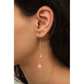 Papatya Silver Tekli Sallantılı Pul Nano Zirkon Taşlı 925 Ayar Gümüş Küpe