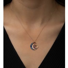 Papatya Silver Üç Hilal ve Yıldız Ritimli Bayrak 925 Ayar Gümüş Kolye