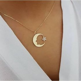 Papatya Silver UVPS100069 Atatürk Silüeti Ay Yıldız Nano Taşlı Rose Altın Kaplama Kadın Gümüş Kolye