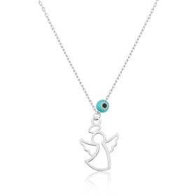 Papatya Silver UVPS100308 Nazar Boncuklu Melek 925 Ayar Gümüş Kolye