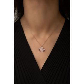 Papatya Silver UVPS100433 Kaktüs Nano Zikon Taşlı Rose Gold Kaplama Uvps100433 925 Ayar Gümüş Kolye
