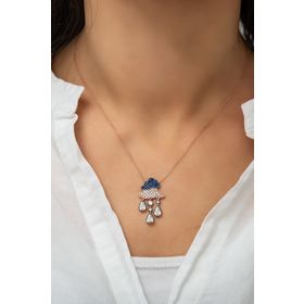 Papatya Silver UVPS100560 Bulut Yağmur Rose Altın Kaplama Uvps100560 925 Ayar Gümüş Kolye