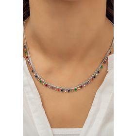Papatya Silver UVPS100592 Mix Renkli Taşlı 925 Ayar Gümüş Kolye