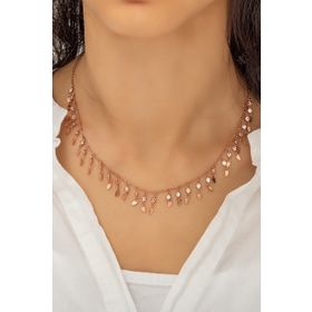 Papatya Silver UVPS100596 Altın Beyaz Taşlı Mekik Pul 925 Ayar Gümüş Kolye