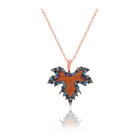 Papatya Silver UVPS100910 Çınar Yaprağı 925 Ayar Gümüş Kolye