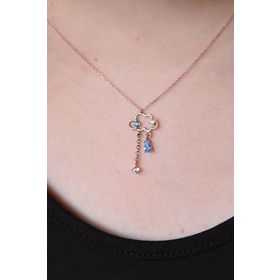 Papatya Silver UVPS101078 Rose Altın Kaplama Yağmur Bulut 925 Ayar Gümüş Kolye