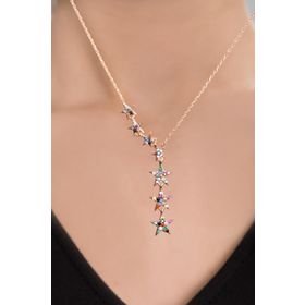 Papatya Silver UVPS101108 Renkli Taşlı Kayan Yıldızlar 925 Ayar Gümüş Kolye