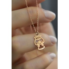 Papatya Silver UVPS101341 Rose Kaplama Prenses 925 Ayar Gümüş Kolye