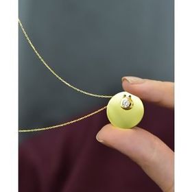 Papatya Silver UVPS101405 Altın Kaplama Tektaşlı Plaka 925 Ayar Gümüş Kolye