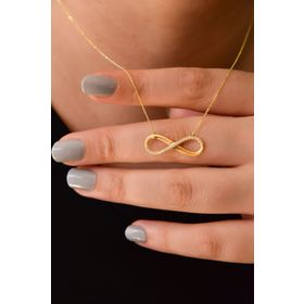 Papatya Silver UVPS101688 Altın Kaplama Sonsuzluk 925 Ayar Gümüş Kolye