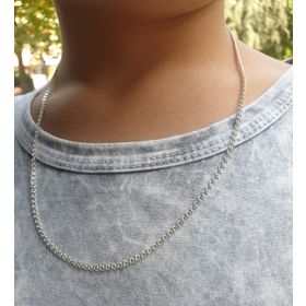 Papatya Silver UVPS101858 925 Ayar Rodyum Kaplama Erkek Lavce Zincir Kolye