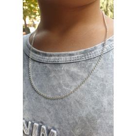 Papatya Silver UVPS101858 925 Ayar Rodyum Kaplama Erkek Lavce Zincir Kolye
