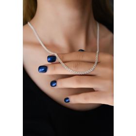 Papatya Silver UVPS101897 Rodyum Kaplama Lavce Zincir 3 5 Mm 925 Ayar Gümüş Kolye