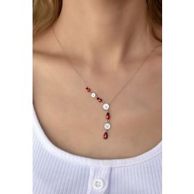 Papatya Silver UVPS101992 Rose Kaplama Uğur Böcekli Papatyalı Akışlı 925 Ayar Gümüş Kolye