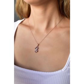 Papatya Silver UVPS102065 Rose Kaplama Renkli Baget Taşlı 925 Ayar Gümüş Kolye