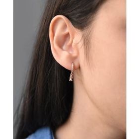 Papatya Silver UVPS300410 925 Ayar Rose Altın Kaplama Balık Halka Gümüş Küpe
