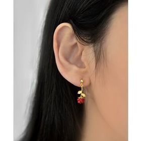 Papatya Silver UVPS300458 925 Ayar Gold Kaplama Gül Çivili Çift Gümüş Küpe